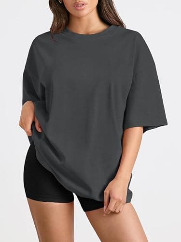 Trendy Queen Womens Oversized Summer T Shirts Plus Size Batwing Cute Casual Tops Short Sleeves Fashion Workout Clothes thumbnail 2