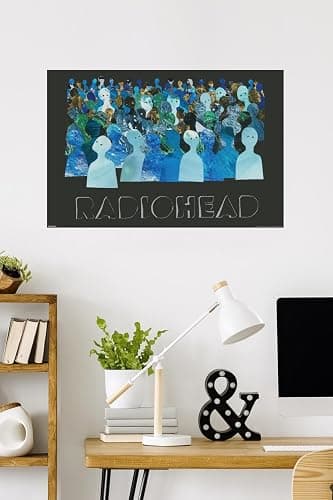 Radiohead - Blue Crowd Silhouettes Wall Poster, 34L" x 22.4W", Unframed Version thumbnail 2