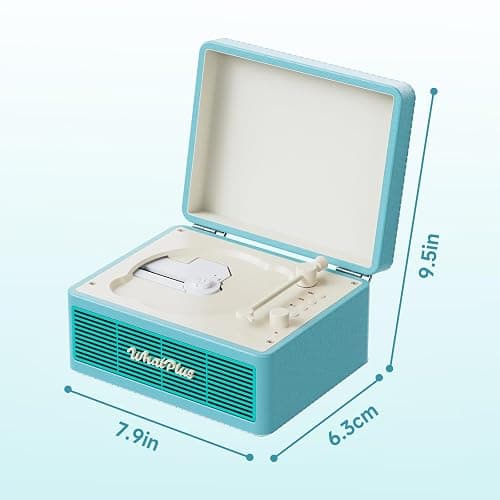 WhatPlus CD Player with Bluetooth Speaker, High-Fidelity Sound, App-Controlled, Magnetic Display for Photos & Pins, Retro Desktop Music Player, Gift for Music Lovers (Light Blue) thumbnail 7