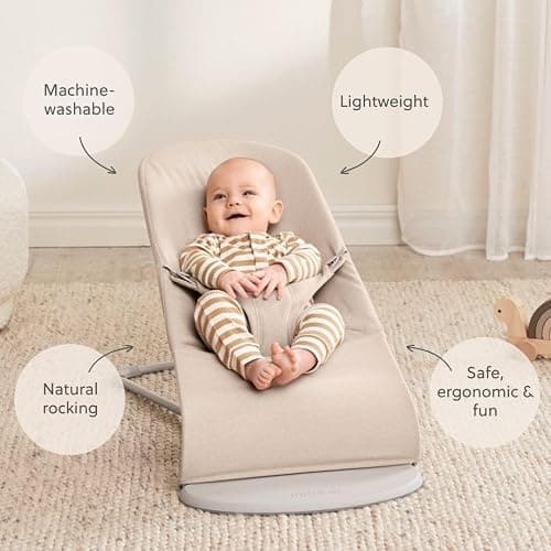 BabyBjörn Sdraietta Bliss, Tessuto mélange, Beige chiaro thumbnail 3