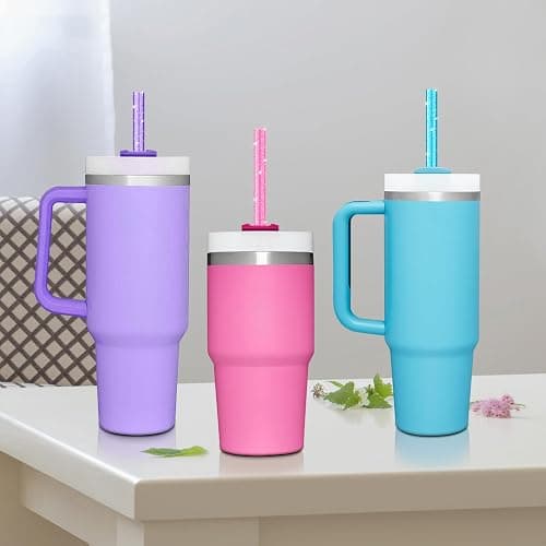 Allwith 12 PCS Replacement Straws for Stanley|Owala|Simple Modern 40oz 30oz Tumbler, Reusable Color Drinking Straws with Cleaning Brush for Stanley Cup Accessorie，BPA Free, Dishwasher Safe - Color Straw-12 pcs - For Stanley Cup 30oz/40oz/64oz thumbnail 7