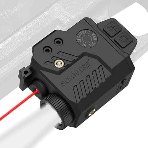 Solofish 800 Lumens Adjustable Pistol Light Laser Combo, Strobe Function Red Laser and Tactical Light Fits for Guns with Rail - Image 1