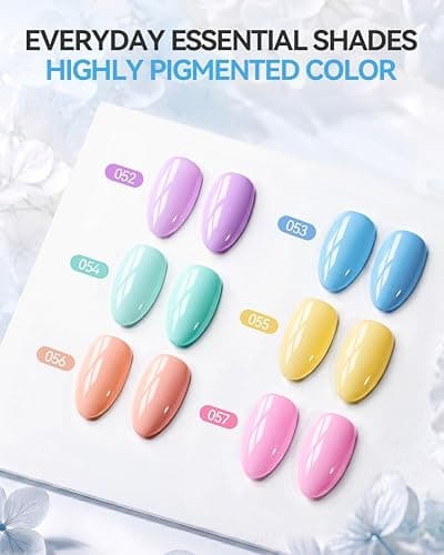 Makartt Pastel Gel Nail Polish Set 15ML: 6 High-Gloss Colors | Large Capacity, One-Coat, Spring Summer Collection, Blue Green Yellow Purple Pink, UV/LED Lamp Required, Home & Salon DIY thumbnail 3