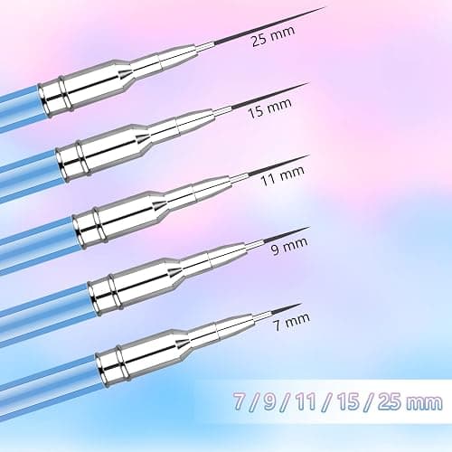 Artdone Nail Art Brushes Set,5PCS Nail Art Liner Brushes For Gel Nail polish,Metal Handle Nail Drawing Pens For Nail Art Tools Design Pen.… thumbnail 2