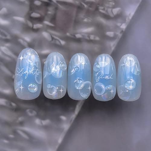 Shell Light Bubble Nail Art Stickers Cute 3D Aurora Bubbles Nail Decals Dreamy Aurora Bubble Star 5D Self-Adhesive Summer Beach Design Nails Design Supplies for Women Nails Art Decorations 1 Sheet thumbnail 6