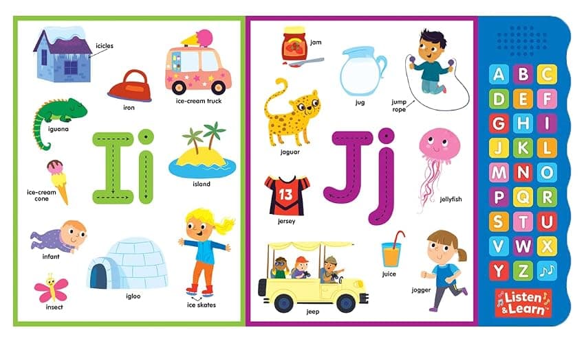 Let’s Learn ABCs – Interactive Toddler Sound Book with 27 Buttons | Tracing, Alphabet Song, Children's Board Book | Learn Letters & First Words | Fun Learning Activities for Boys & Girls thumbnail 6