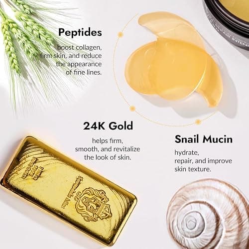 MIZON Under Eye Patches for Puffy Eyes & Dark Circles, 24K Gold & Snail Mucin, 60 Pcs – Anti-Wrinkle Collagen & Peptide Formula – Moisturizing Korean Eye Mask for Elasticity thumbnail 4