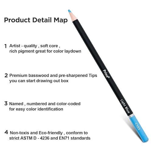 PRINA Art Supplies 120 Colors Colored Pencils Set for Adults Coloring Books with Sketchbook, Professional Vibrant Artists Coloring Pencils for Drawing Sketching Blending Shading, Soft Core Oil Based thumbnail 8