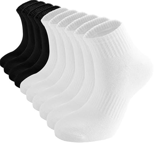 ACCFOD Womens Ankle Socks Thin Cotton Gym Athletic Mini Crew Socks 5 Pairs - Image 1
