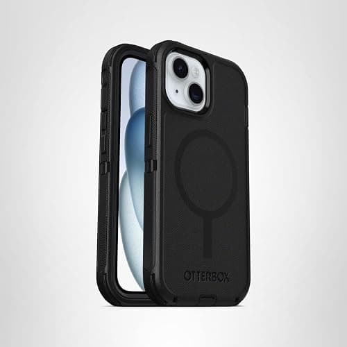 OtterBox iPhone 16e, 15, 14, & 13 Defender Series - Black, screenless, rugged & durable, with port protection, snaps to MagSafe thumbnail 6