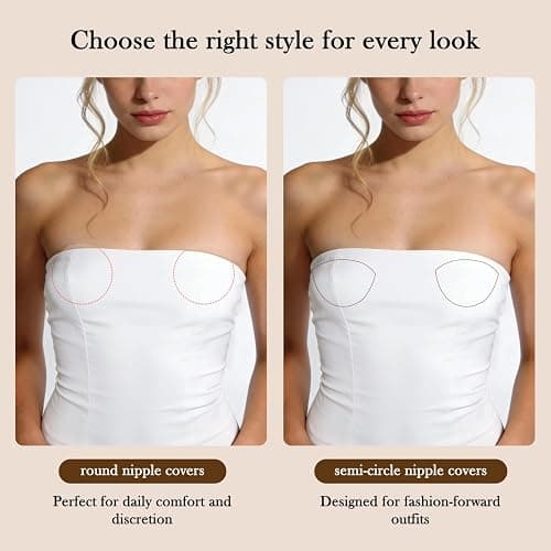 ATTLADY Nipple Covers No Show 4 Pairs- Reusable Adhesive Silicone Sticky Triangle Nipple Pasties for Women thumbnail 5