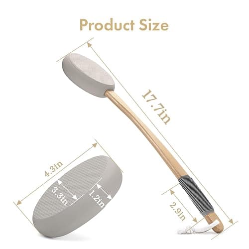 AmazerBath Lotion Applicator for Back, Feet, 4 Replaceable Pads with Long Handle, Back Sunscreen Applicator for Elderly, Women, Apply Cream Medicine Skin Cream Moisturizer Sunscreen Tanner, Gray thumbnail 2