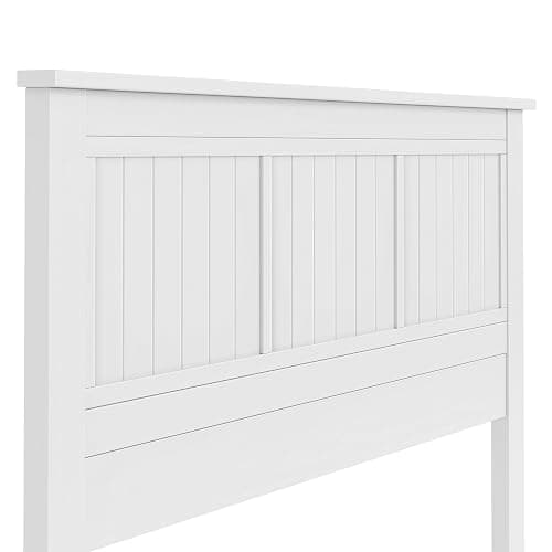 ComfIQ Serene Solid Wood Window-Pane Panel Headboard – Easy Assembly, Casual Coastal Style – Queen Size in White thumbnail 9