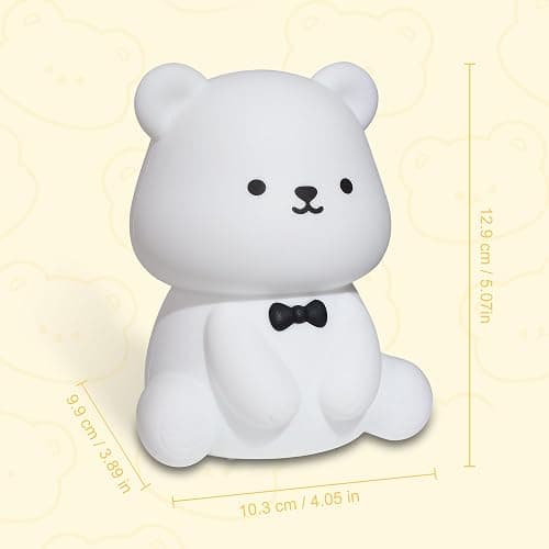 YuanDian Cute Bear Night Light for Kids, Decorate Kids' Bedroom with Silicone Bear Nightlights with 8 Color Lights, Christmas Birthday Gift for Children Toddlers Teens Adults Babies thumbnail 6