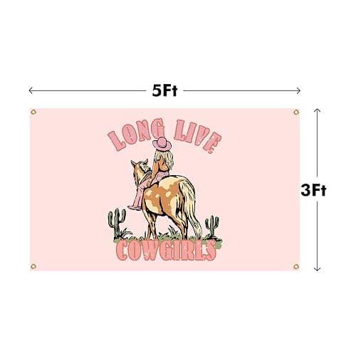 Zach Music Flags Long Live The Cowgirls Flags Aesthetic Decorative Durable 3x5 Feet Flag Suitable For Indoor And Outdoor Decorate for College Dorm Room ,Parties, travel, filming, events, festivals thumbnail 3