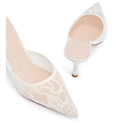 KIFIWUI Mesh Kitten Heels Mules for Women Closed Pointed Toe Slip on Backless Stiletto Slingback Low Heels Dress Pumps Shoes thumbnail 4