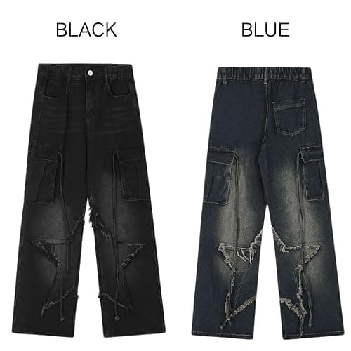 Hugboom Baggy Pants for Women Girls Cute Jeans Y2k Pants Star Straight Leg Streetwear Clothing thumbnail 6