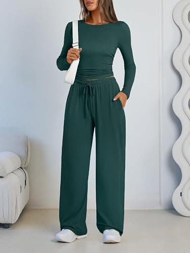 LILLUSORY 2 Piece Lounge Sets for Women Fall Outfits 2025 Two Piece Travel Sweatsuits Business Casual Fashion Clothes thumbnail 5