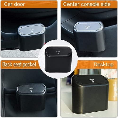 Tulsondai Car Trash can, mini Trunk Push Hanging Portable car Trash can with 2 Automatic Hooks and Disposable Trash Bags, Suitable for car, Home, Office thumbnail 6
