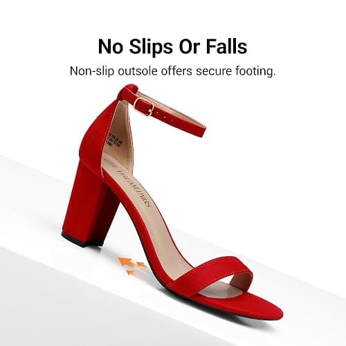 DREAM PAIRS Women's Chunk Low Heel Pump Sandals thumbnail 7