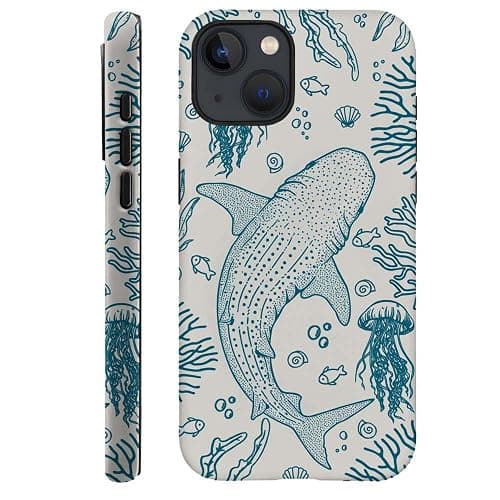 DAIZAG Case Compatible with for iPhone 14,Whale Shark Ocean Coral Reefs Jellyfish Phone Case for iPhone 14 for Girl Women Boy Men - Image 1
