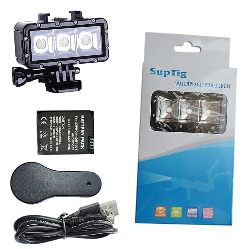 Suptig Diving Light - Waterproof Underwater Light for Gopro Hero 13/12/11/10/9/8/7/6/5/4/3/3+/Session/AKASO/DJI Osmo - 147ft (45m) thumbnail 8