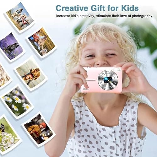 4K Digital Camera for Photography, 64MP Autofocus Vlogging Cam for YouTube, Anti-Shake, 3.0'' LED Screen, 18X Zoom, Pink Point and Shoot Digital Camera for Teens Adult Beginner, 32GB TF Card thumbnail 6