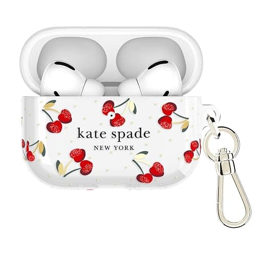 Kate Spade New York AirPods Pro 3 Protective Case with Keychain Ring Clip - Cherry Dot, Compatible with AirPods 3rd Generation - Image 1