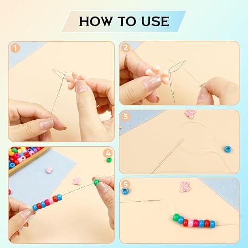 FIVEIZERO 21 Pieces Beading Needles Set, 6 Sizes Seed Beads Needles Big Eye, Collapsible Beading Needles Set for Jewelry Making thumbnail 5
