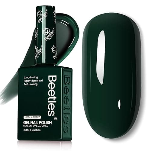 Beetles Green Gel Nail Polish 0.51OZ Dark Forest Green Gel Polish Color HEMA-Free Soak Off UV Nail Lamp Manicure Salon DIY Art Design Decoration at Home Gift for Women Urban Ivy - Image 1