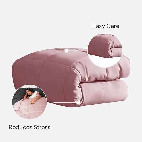 Brentfords Weighted Blanket 8kg for Adults Therapy Anxiety Autism Insomnia Calming Stress Relief with Micro Glass Beads, King - Blush Pink - 150 x 200cm - (Disclaimer Only suitable for age 3+ years) thumbnail 7