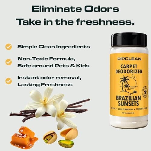 Ripclean Carpet Deodorizer & Freshener Cleaning Powder, Odor Eliminator for Strong Odors & Homes w/Pets, Safe around Kids & Pets, Use on Carpet, Rugs, Upholstery & More (16 Ounce, Lemon) thumbnail 2