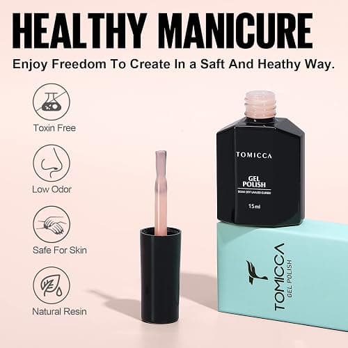 TOMICCA Gel Nail Polish Translucent Jelly Soak-Off Polish for Home French Manicure 15ML, Pink, White thumbnail 3