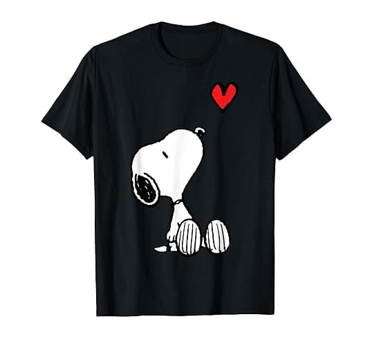 Peanuts Heart Sitting Snoopy T-Shirt - Image 1