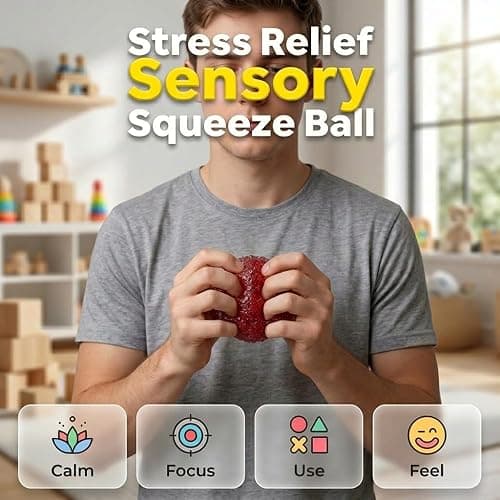 Crunchy Squishy Stress Ball, Upgraded Portable Soft Squishy Ball (Blue #B) | 2026 New, Stress Relief, Portable Design, Soft Texture, Squishy Toy thumbnail 3
