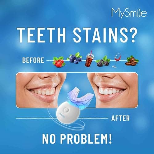 MySmile Teeth Whitening Kit with LED Light, 10 Min Non-Sensitive Fast Teeth Whitener with 3 Carbamide Peroxide Whitening Gel, Helps to Remove Stains from Coffee, Smoking, Wines, Soda, Food thumbnail 3