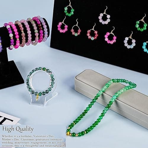 Glass Beads for Jewelry Making, 1300pcs + 8mm 48 Colors Round Crystal Glass Beads Bracelet Making Kit, Bead Starter Kit for Birthday Holiday Christmas Gifts thumbnail 2