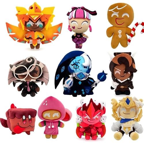 Amnii Cookie-Run Kingdom Plush Toys Shadow Milk Cookie Figurines Plush Doll Pillow Home Room Dormitory Decorations Set 9inch (10-Piece Set) - Image 1