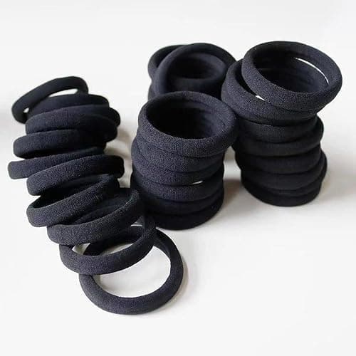 200PCS Black Hair Ties for Women & Girls Men Kids Toddler - Seamless, Thick, No Damage Elastic Hair Bands for Ponytails, Workouts, and Daily Use, Soft Seamless Nylon Hair Ties For Thick & Curly Hair. thumbnail 2