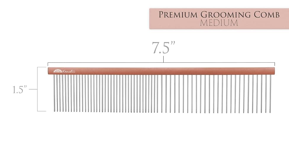 Kenchii Premium Satin Rose Gold Grooming Combs (Medium) thumbnail 2