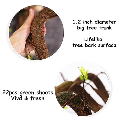 CONGZHANHH Bendable 63in Artificial Tree Twigs Cane Wood Vine Branches Fake Plants Trunk Garland with Leaves for Home Wedding Garden Wall Hanging Mantel Christmas Thanksgiving Day Decoration thumbnail 5