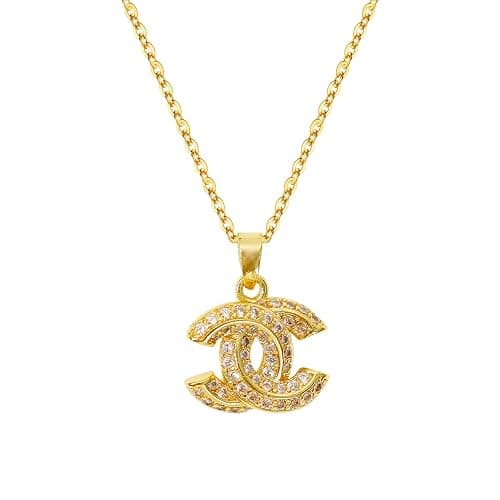 HONOLAYA 18K Gold Plated CZ Letter Pendant Necklace, Dainty Fashion Jewelry for Women, Yellow Gold Metal Chain, Perfect Daily Wear Gift - Image 1