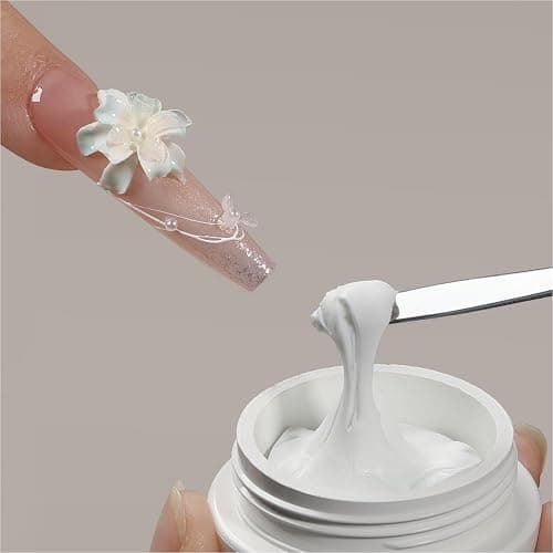 GAOY White 3D Sculpting Gel for Nail Art, 15g Solid Nail Gel Non-Sticky Hard for Carving Molding and Building - Image 1