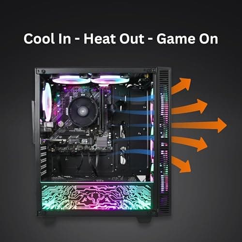XUM Titan Prebuilt Gaming PC: AMD Ryzen 5 5500GT, Radeon Vega 7 Integrated Graphics, 16GB DDR4 RAM, 256GB NVMe SSD, 1TB HDD, 500W PSU 80+ Bronze, aRGB, WiFi 5, Windows 11 Home, Entry Level, Black Case thumbnail 9