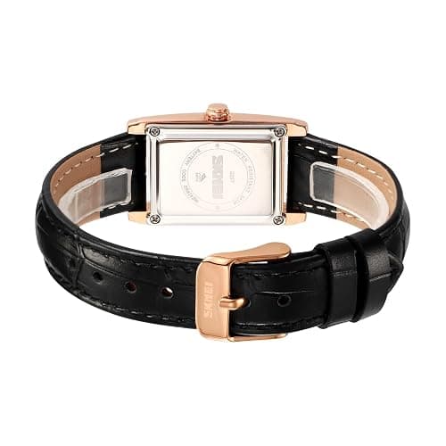 FANMIS Vintage Women's Rectangle Wristwatch Classic Ladies Analog Quartz Watch Ultra-Thin Ladies Bangle Bracelet Watch Female Business Dress Watches with Leather Strap thumbnail 6