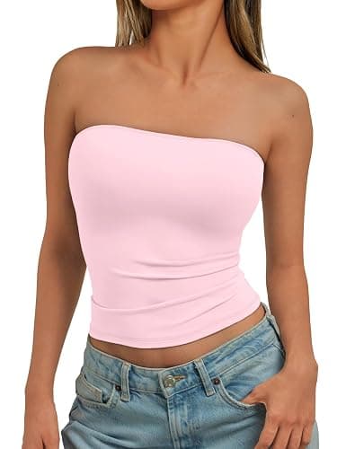 Trendy Queen Women's Strapless Bandeau Crop Top thumbnail 2