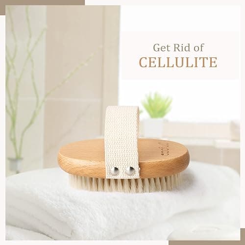 Brosse à sec pour le corps, Brosse exfoliante physique, Brosse masseuse pour le drainage lymphatique, Brosses anti-cellulite, Bois de hêtre naturel, 100% poils de sanglier (A) thumbnail 8