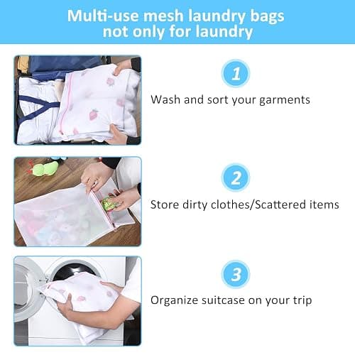 GOGOODA Mesh Laundry Bags for Delicates Durable Protective Wash Bags Travel Storage Bags for Intimates Lingerie, 7PCS (1XXL, 1XL,1L,1M,1S,2 bra bags) thumbnail 9