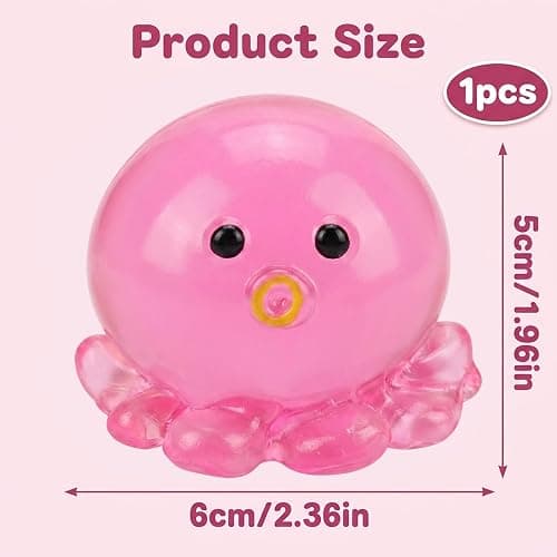 GWZTIO Octopus Squishies, Octopus Stress Ball, Fidget Tool for Study Concentration and Office Stress Relief, Octopu Sensory Tool for Anxiety Management and Travel Entertainment (Rose Red) thumbnail 2