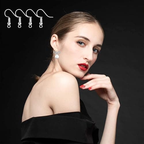 Bylion 400 Pieces Stainless Steel Earring Hooks, Fish Hooks, French Wire Hooks, Coil and Ball Style Nickel-Free Ear Wires for Jewelry Making, Silver thumbnail 7